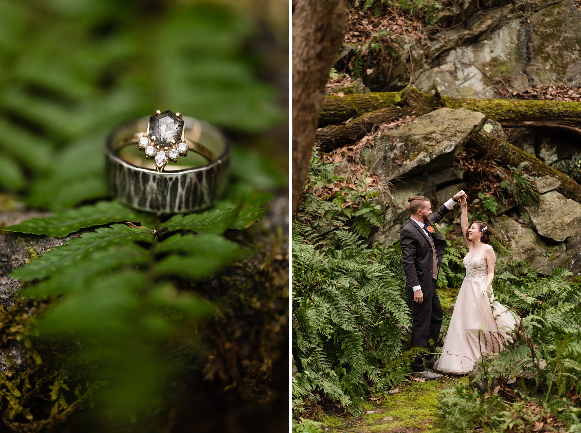 wedding rings elopement forest ga