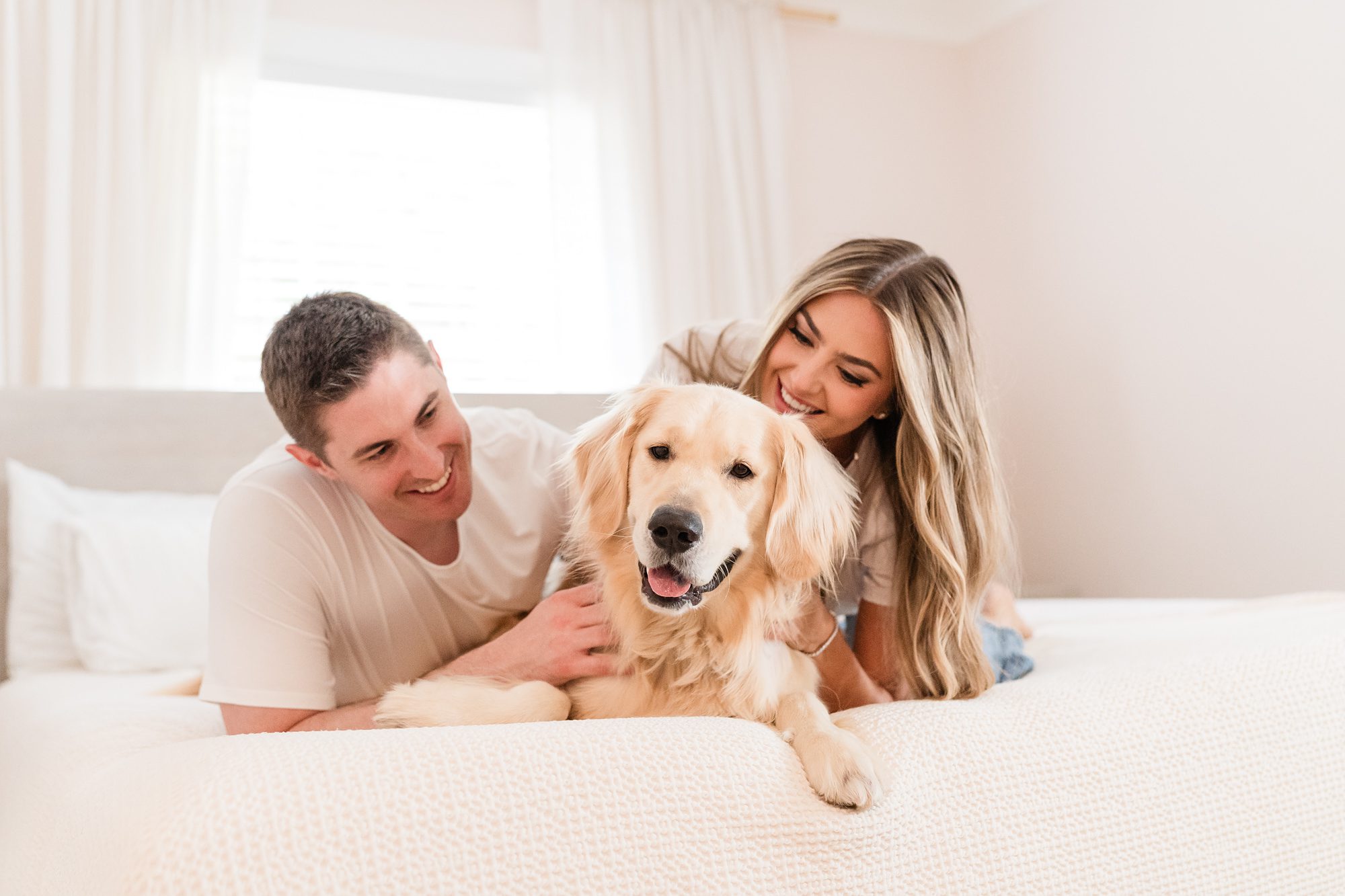 at home lifestyle engagement dog golden retriever