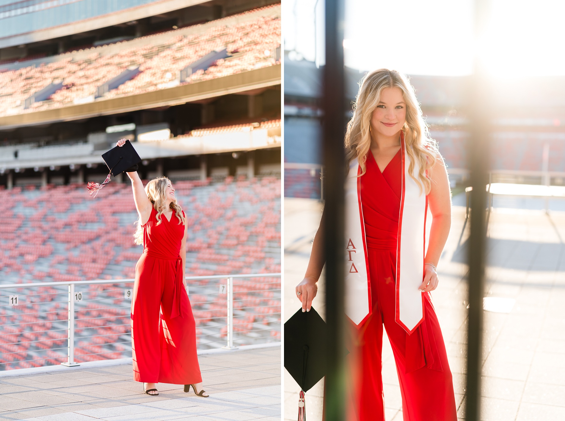 sanford stadium uga senior grad golden hour