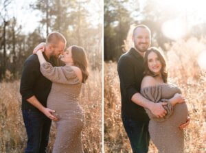 golden hour field maternity athens ga photographer
