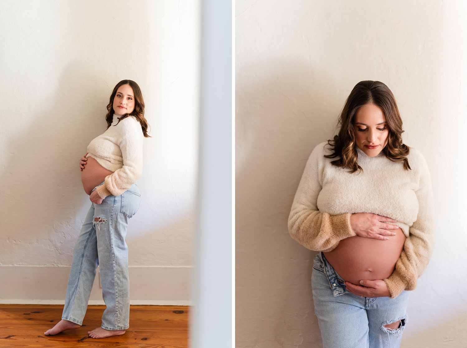 maternity boudoir studio portrait