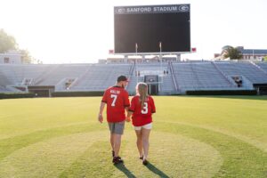 couple engagement sanford stadium uga