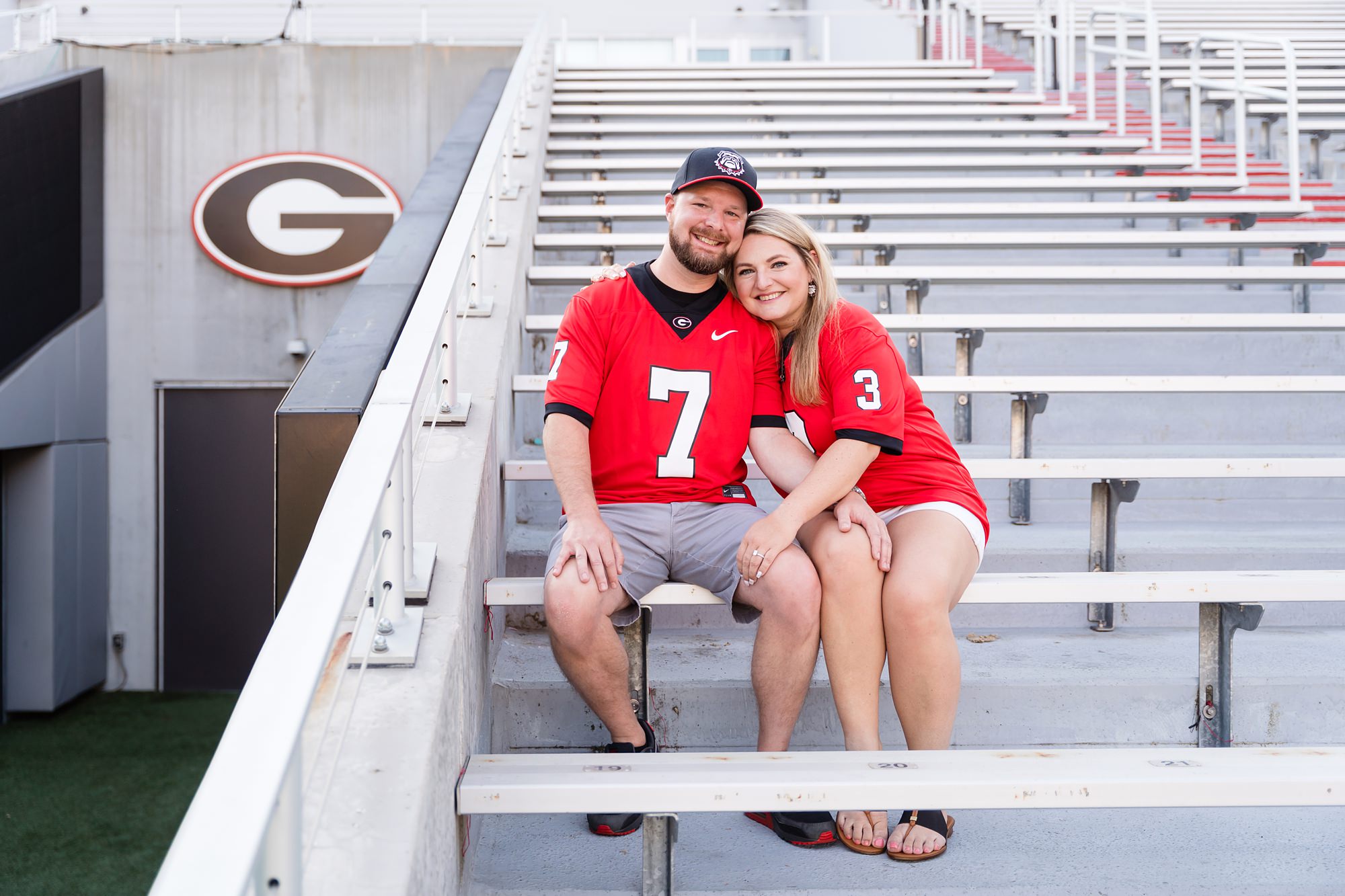 couple engagement sanford stadium uga