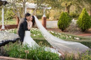 bride groom portrait botanical garden