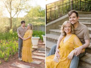 couple engagement botanical garden