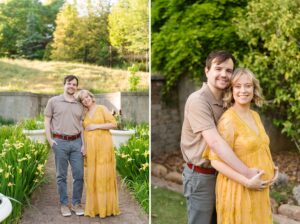 couple engagement botanical garden
