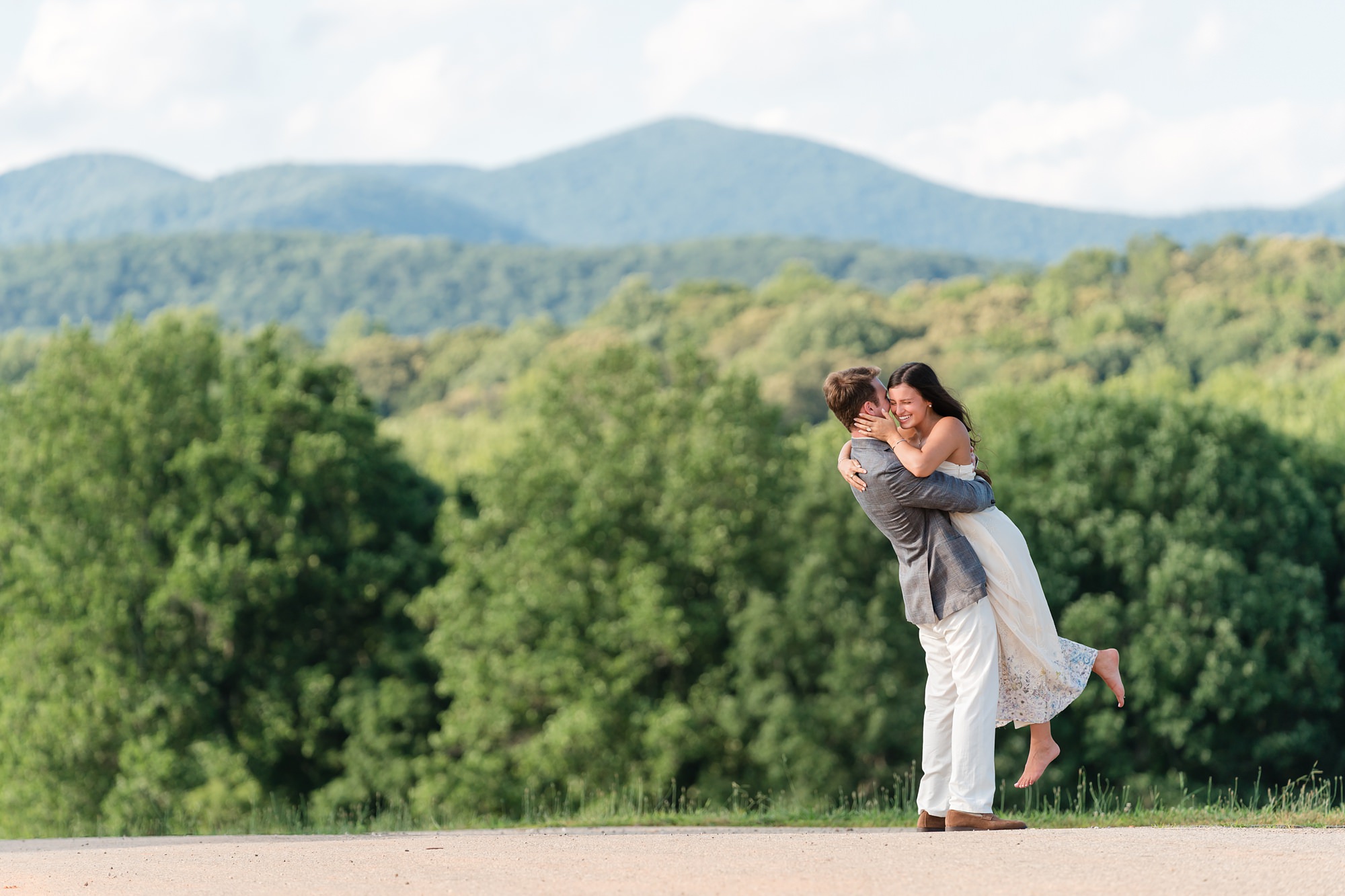 north ga mountains engagement couple