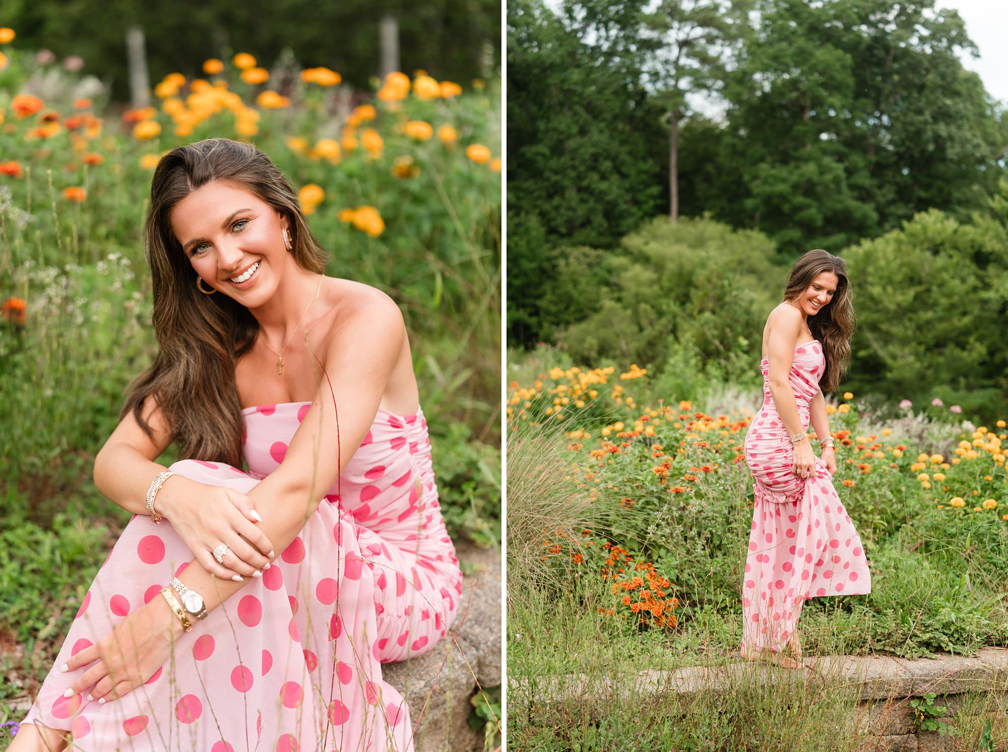 flower field senior photos georgia botanical garden