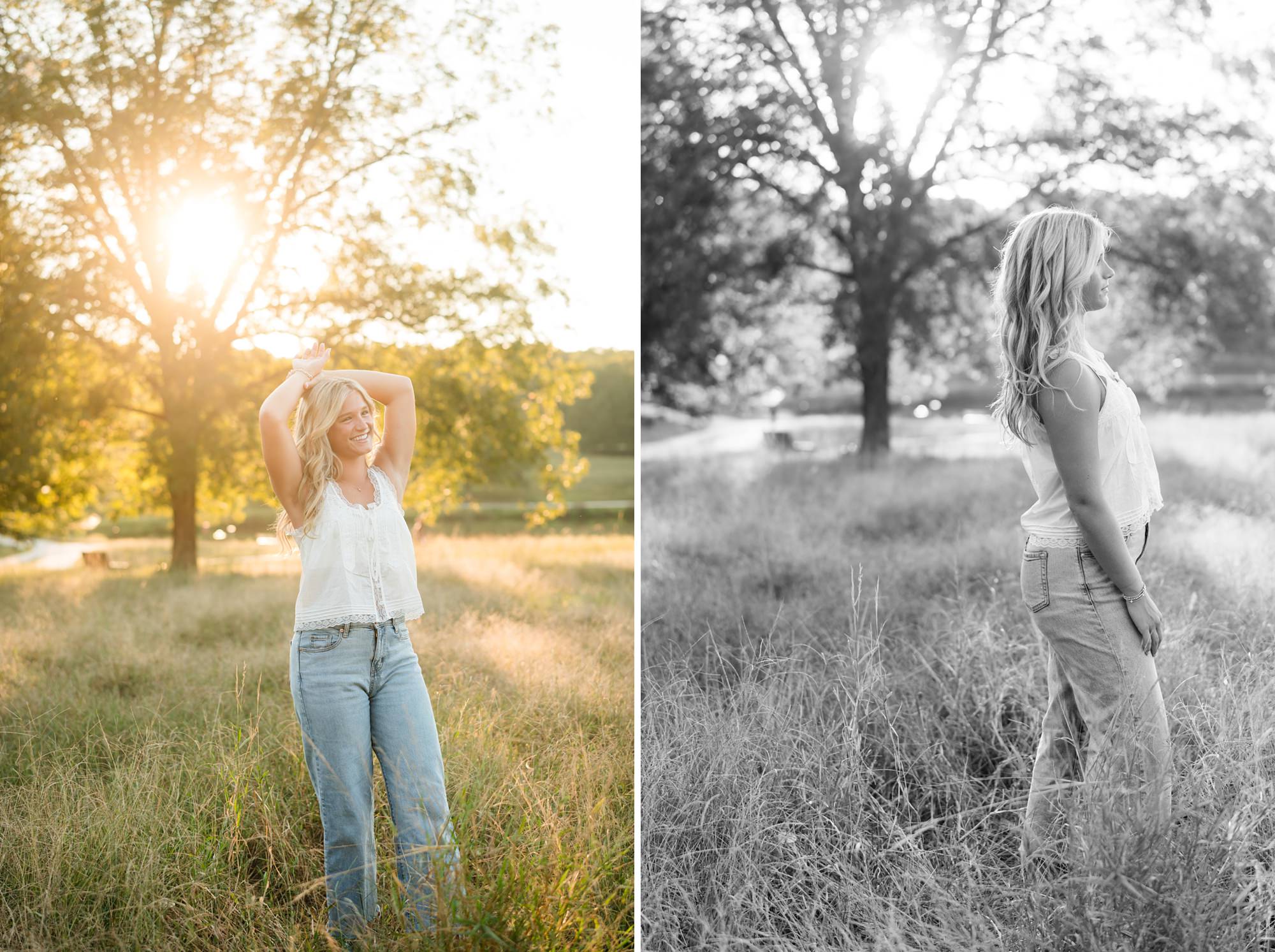golden hour field sunset senior photographer athens ga